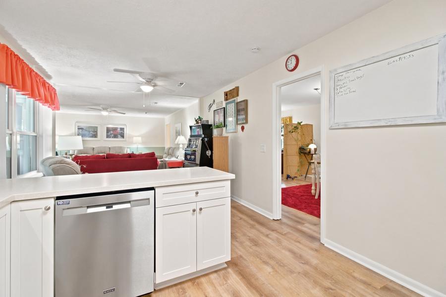 Kitchen with stainless steel appliances
