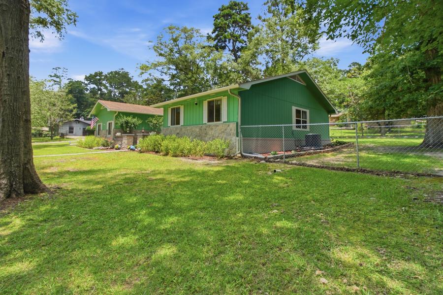 Side exterior and yard
